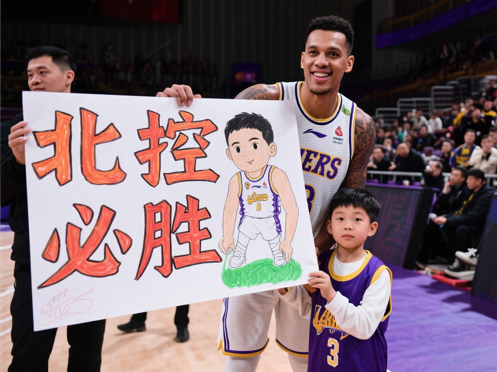 值得一提的是，有一位小球迷特意制作了手绘